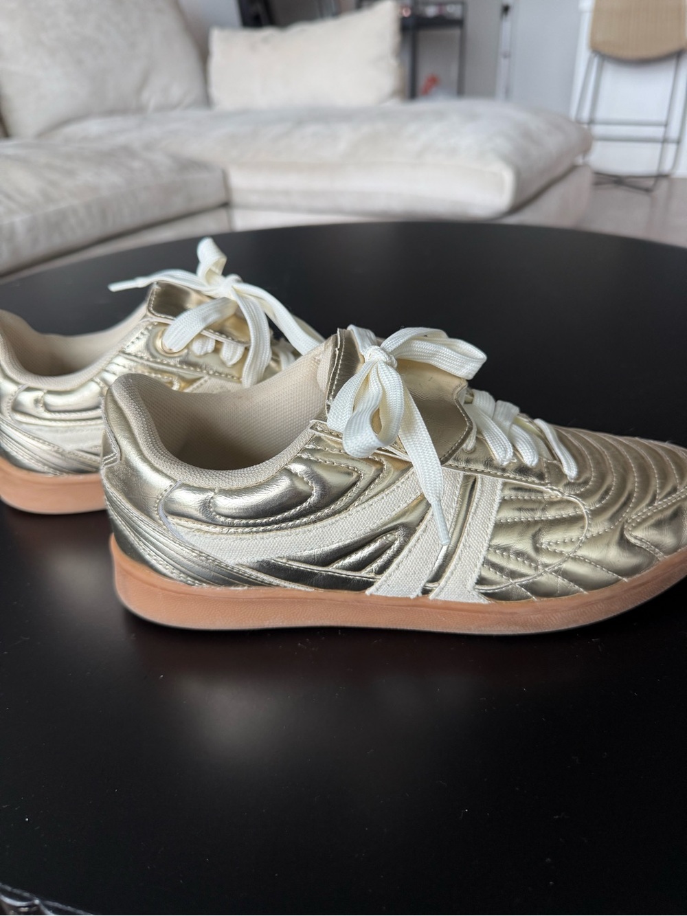 Steve Madden Metallic Gold Low-Top Sneakers